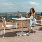Fauteuil d'extérieur en aluminium beige et corde Terra - Luxe Viadurini