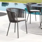 Fauteuil de jardin en acier et corde Made in Italy 2 pièces - Bronn Viadurini