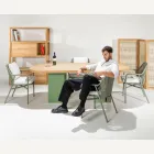 Chaise de jardin en aluminium et corde tressée - Asteria Viadurini