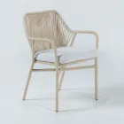 Chaise de jardin en aluminium et corde tressée - Asteria Viadurini