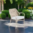 Chaise de jardin en aluminium et corde tressée - Asteria Viadurini