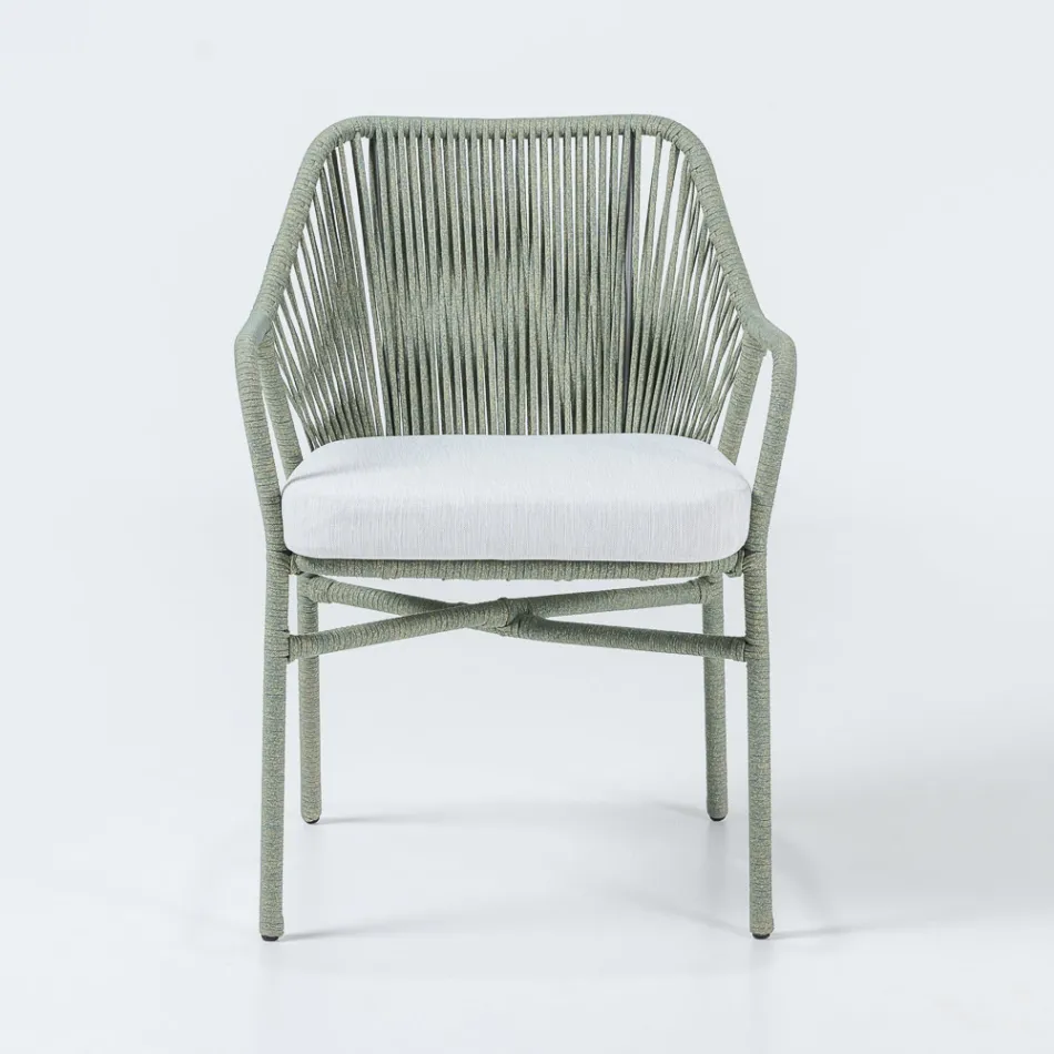 Chaise de jardin en aluminium et corde tressée - Asteria Viadurini