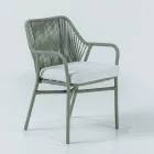 Chaise de jardin en aluminium et corde tressée - Asteria Viadurini