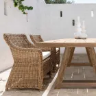 Fauteuil de jardin en tissage de fibres synthétiques Made in Italy - Tillie Viadurini