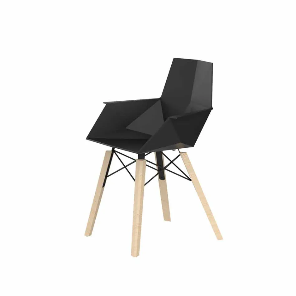 Fauteuil de salon design en polypropylène et bois - Faz Wood - Vondom Viadurini