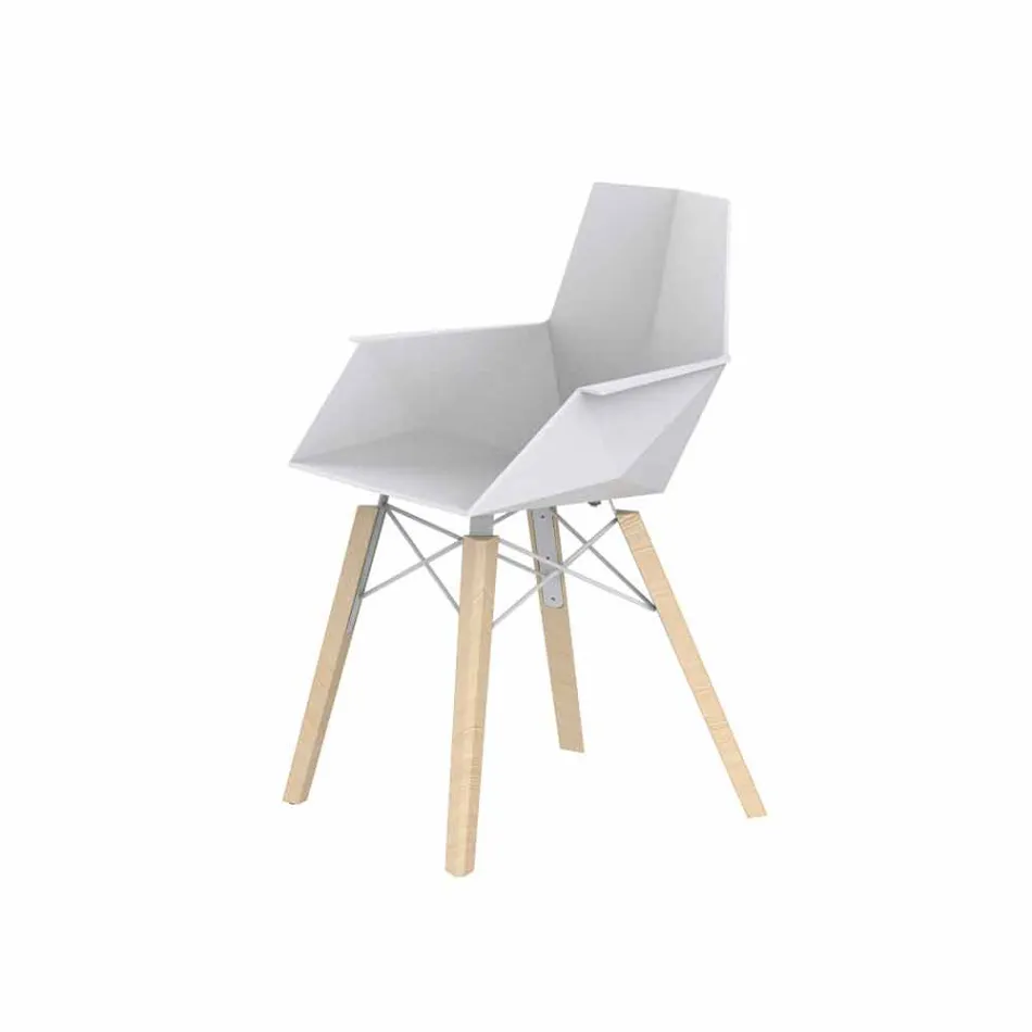 Fauteuil de salon design en polypropylène et bois - Faz Wood - Vondom Viadurini