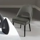 Fauteuil de salon en différents tissus avec coque en bois - Edgar Viadurini