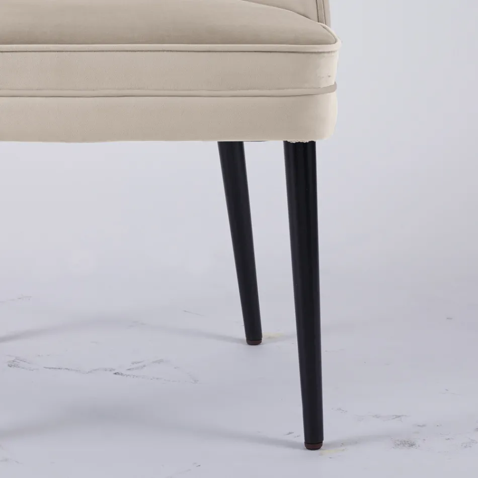 Fauteuil de salon en différents tissus avec coque en bois - Edgar Viadurini