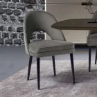 Fauteuil de salon en différents tissus avec coque en bois - Edgar Viadurini