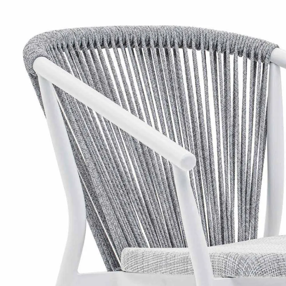 Fauteuil de jardin empilable en aluminium et tissu - Smart By Varaschin Viadurini