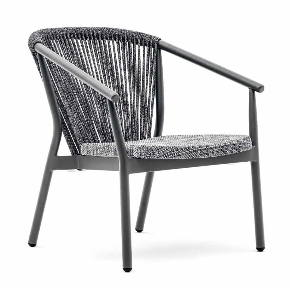 Fauteuil de jardin empilable en aluminium et tissu - Smart By Varaschin Viadurini