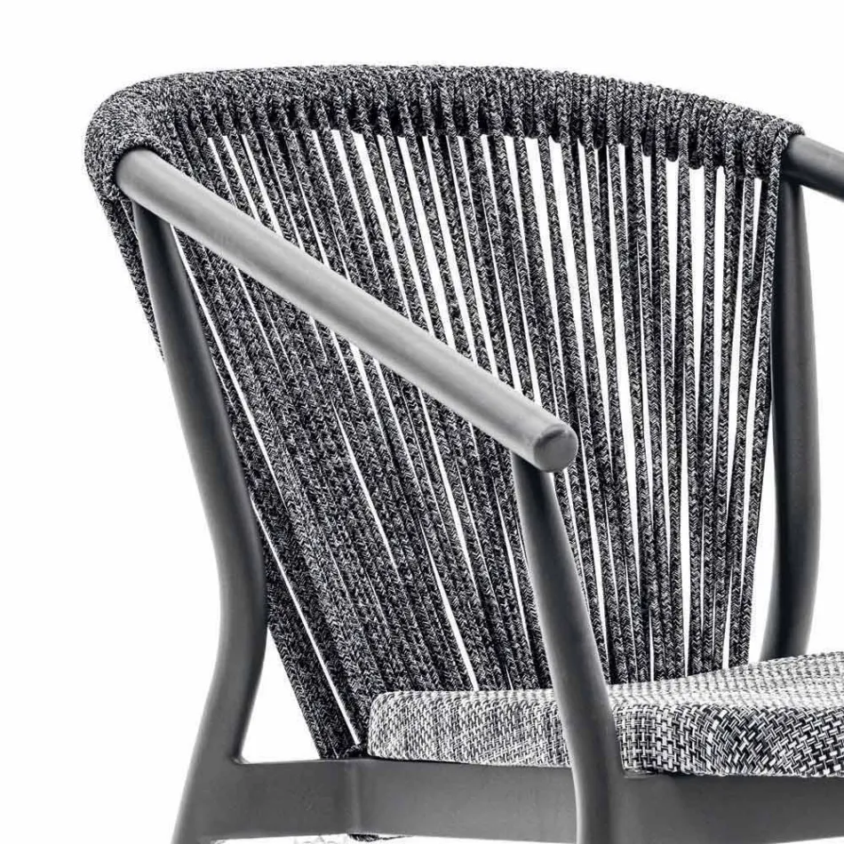 Fauteuil de jardin empilable en aluminium et tissu - Smart By Varaschin Viadurini