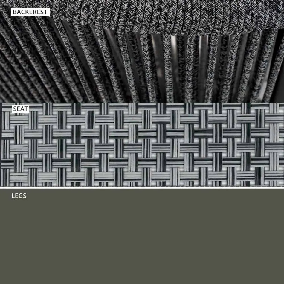 Fauteuil de jardin empilable en aluminium et tissu - Smart By Varaschin Viadurini