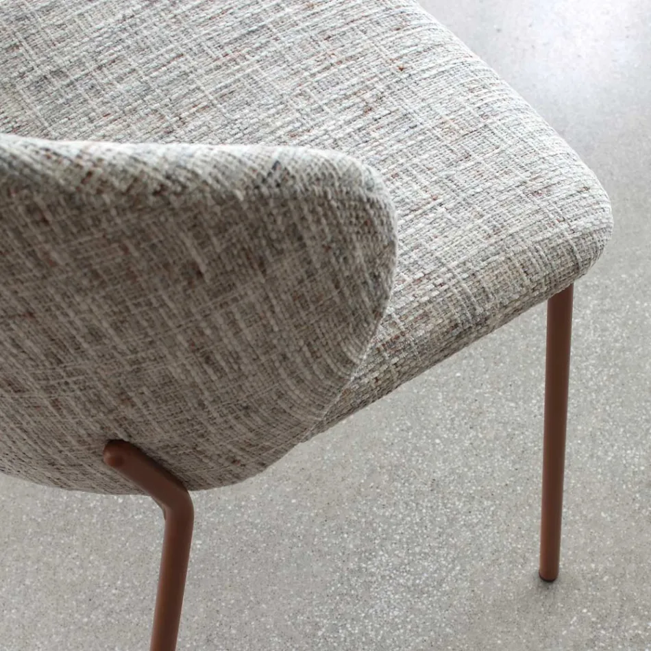 Fauteuil en métal et assise Neve Cashmere Made in Italy - Ivy Viadurini