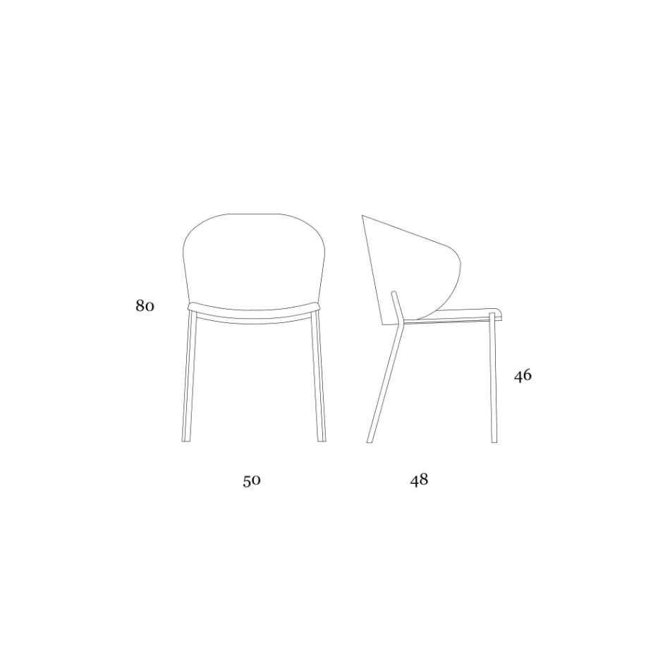 Fauteuil en métal et assise Neve Cashmere Made in Italy - Ivy Viadurini