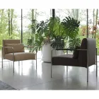 Fauteuil en métal et assise en éco-cuir Made in Italy - Menthe Viadurini
