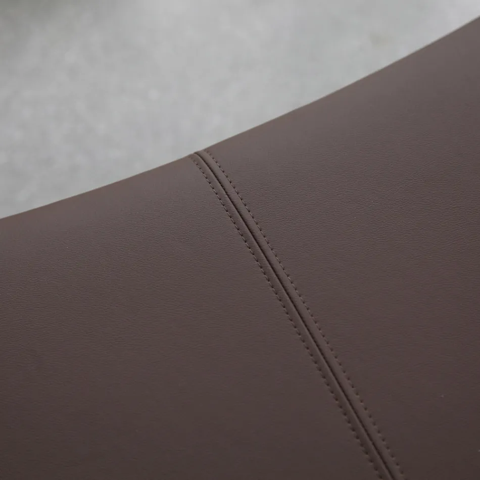 Fauteuil en métal et assise en éco-cuir Made in Italy - Menthe Viadurini