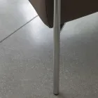 Fauteuil en métal et assise en éco-cuir Made in Italy - Menthe Viadurini