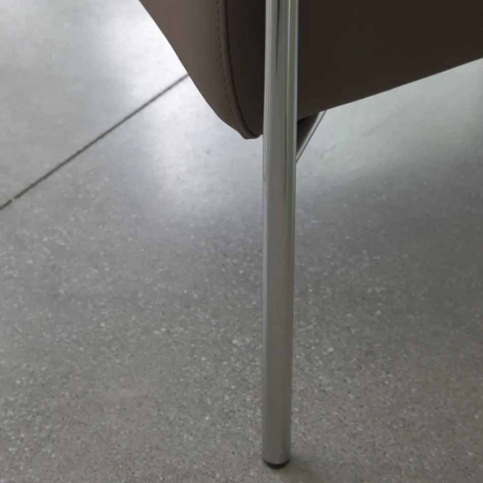 Fauteuil en métal et assise en éco-cuir Made in Italy - Menthe Viadurini