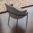 Fauteuil en métal et assise en tissu recyclé Made in Italy - Sauge Viadurini