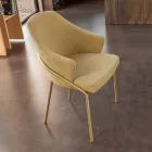 Fauteuil en métal et assise en tissu recyclé Made in Italy - Sauge Viadurini