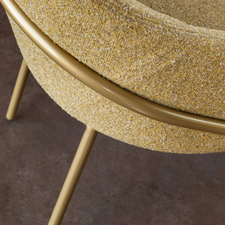 Fauteuil en métal et assise en tissu recyclé Made in Italy - Sauge Viadurini