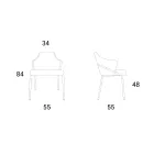 Fauteuil en métal et assise en tissu recyclé Made in Italy - Sauge Viadurini