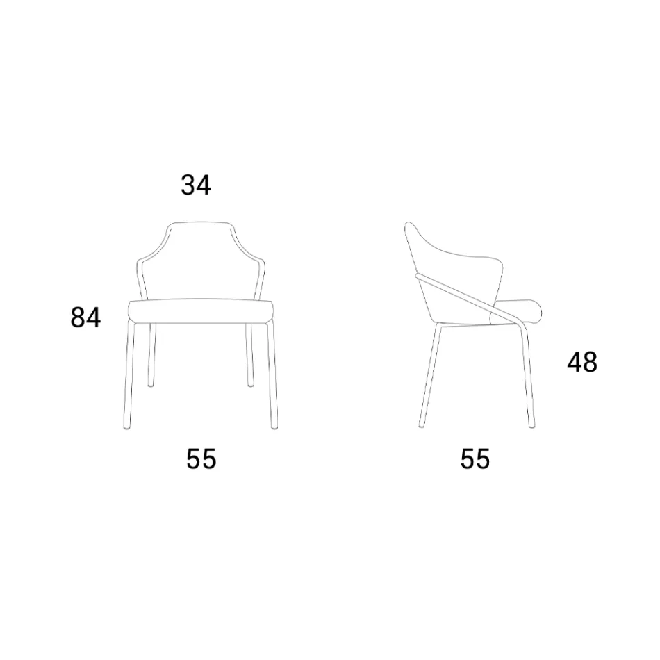 Fauteuil en métal et assise en tissu recyclé Made in Italy - Sauge Viadurini