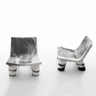 Fauteuil Lounge noir et blanc Slide Low Lita Anniversaire made Italy Viadurini