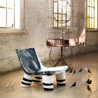 Fauteuil Lounge noir et blanc Slide Low Lita Anniversaire made Italy Viadurini