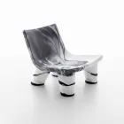 Fauteuil Lounge noir et blanc Slide Low Lita Anniversaire made Italy Viadurini