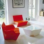 Fauteuil lounge design Slide Kami Coloré Ichi fabriqué en Italie Viadurini
