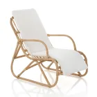 Fauteuil pour environnements intérieurs et extérieurs en rotin et coussin en coton - Jouer Viadurini