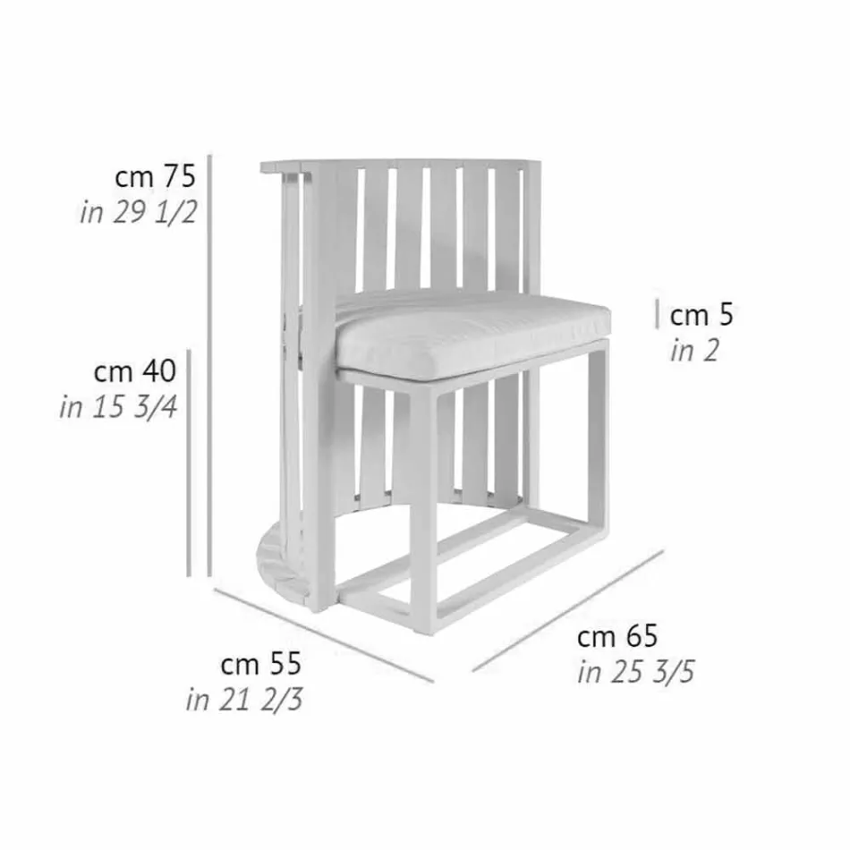 Fauteuil de salle à manger d'extérieur en aluminium et cordes design de luxe - Julie Viadurini