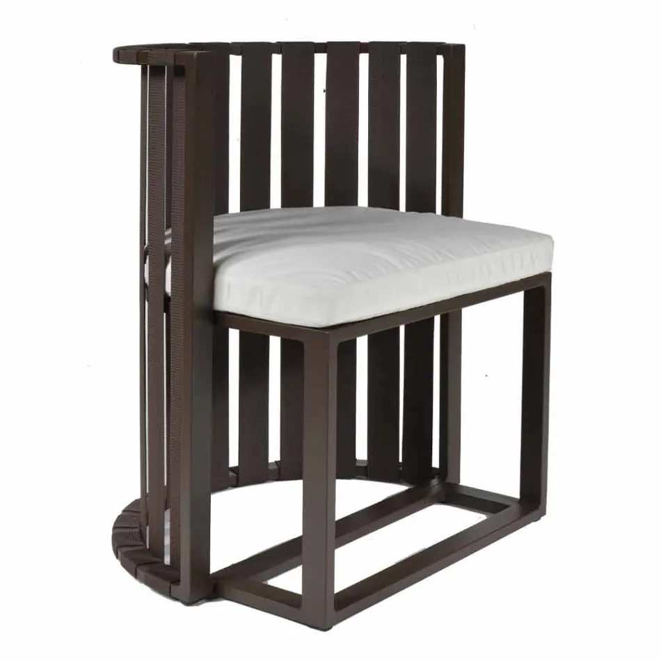 Fauteuil de salle à manger d'extérieur en aluminium et cordes design de luxe - Julie Viadurini