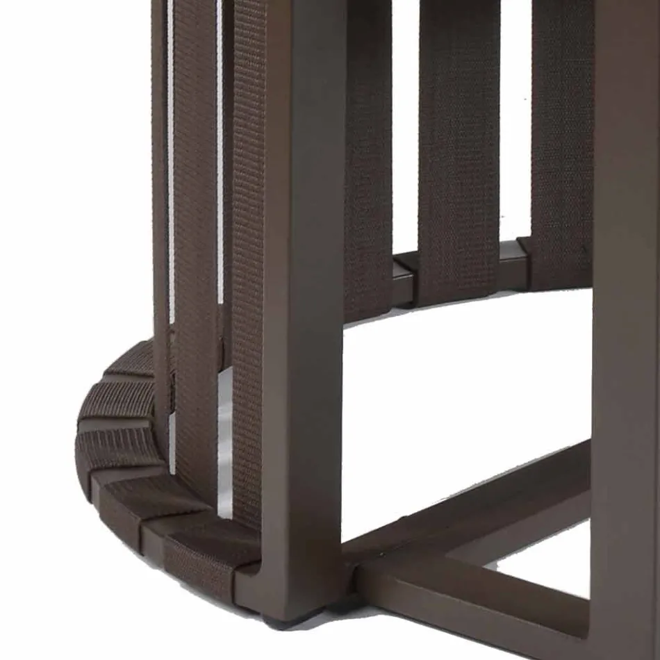 Fauteuil de salle à manger d'extérieur en aluminium et cordes design de luxe - Julie Viadurini