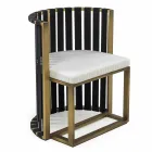 Fauteuil de salle à manger d'extérieur en aluminium et cordes design de luxe - Julie Viadurini