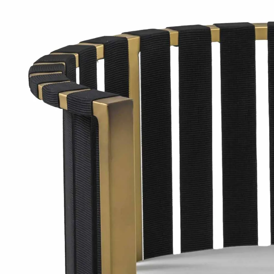 Fauteuil de salle à manger d'extérieur en aluminium et cordes design de luxe - Julie Viadurini