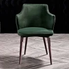 Fauteuil de Salle à Manger Design en Tissu Coloré et Frêne - Duchesse Viadurini