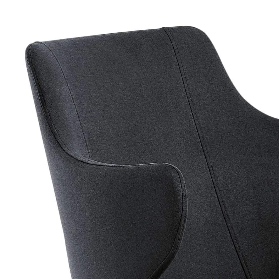 Fauteuil de Salle à Manger Design en Tissu Coloré et Frêne - Duchesse Viadurini