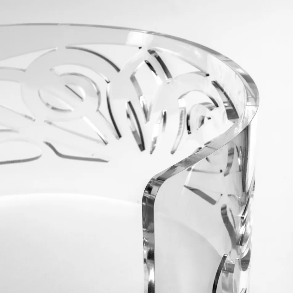 Fauteuil en plexiglas transparent avec assise rembourrée, fabriqué en Italie - Caelia Viadurini