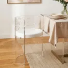 Fauteuil en plexiglas transparent avec assise rembourrée, fabriqué en Italie - Caelia Viadurini
