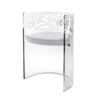 Fauteuil en plexiglas transparent avec assise rembourrée, fabriqué en Italie - Caelia Viadurini