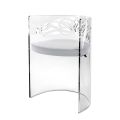 Fauteuil en plexiglas transparent avec assise rembourrée, fabriqué en Italie - Caelia