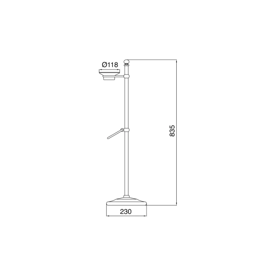 Porte-serviettes de sol avec porte-savon vintage en laiton et céramique - Rouen Viadurini