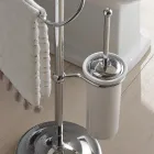 Porte-serviettes de sol avec porte-savon vintage en laiton et céramique - Rouen Viadurini