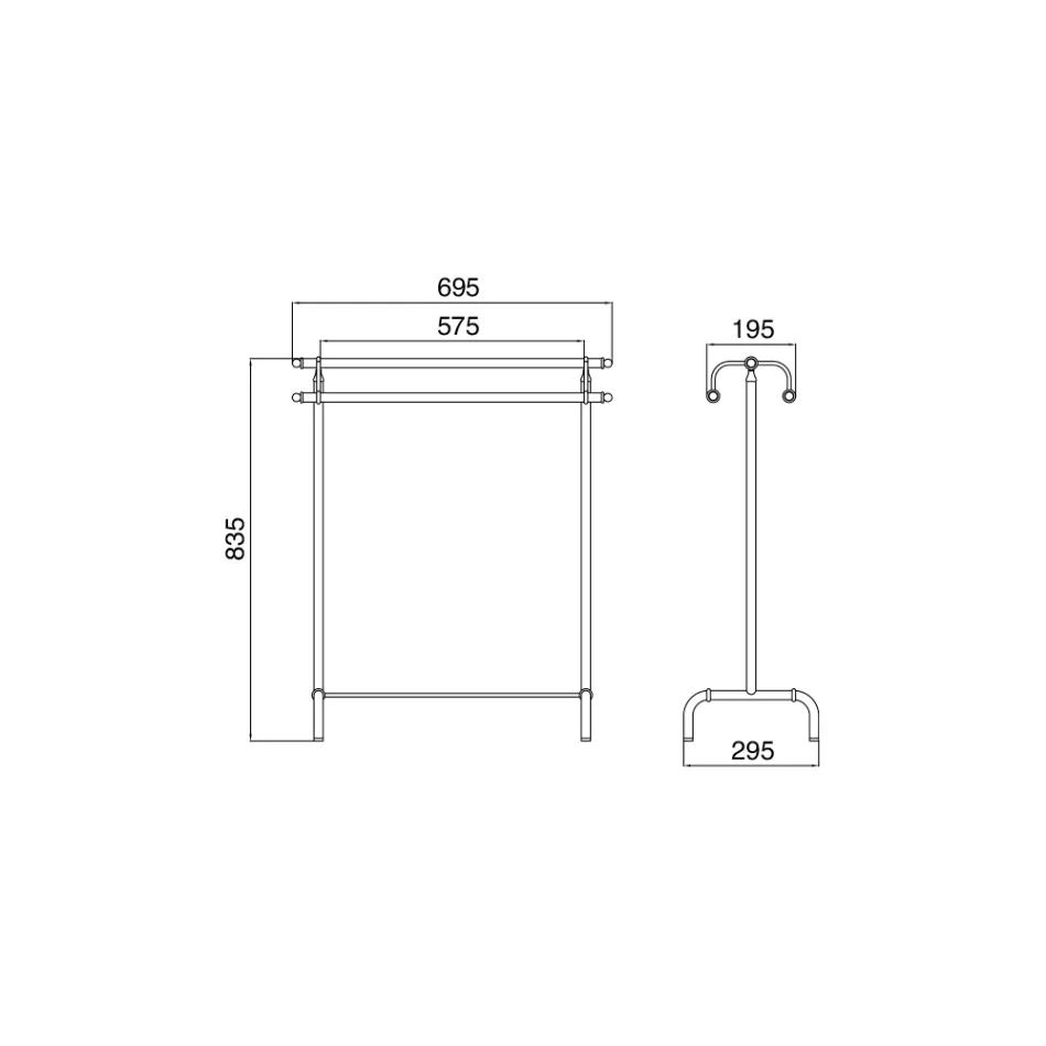 Porte-serviettes de sol en laiton style vintage fabriqué en Italie - Umaima Viadurini