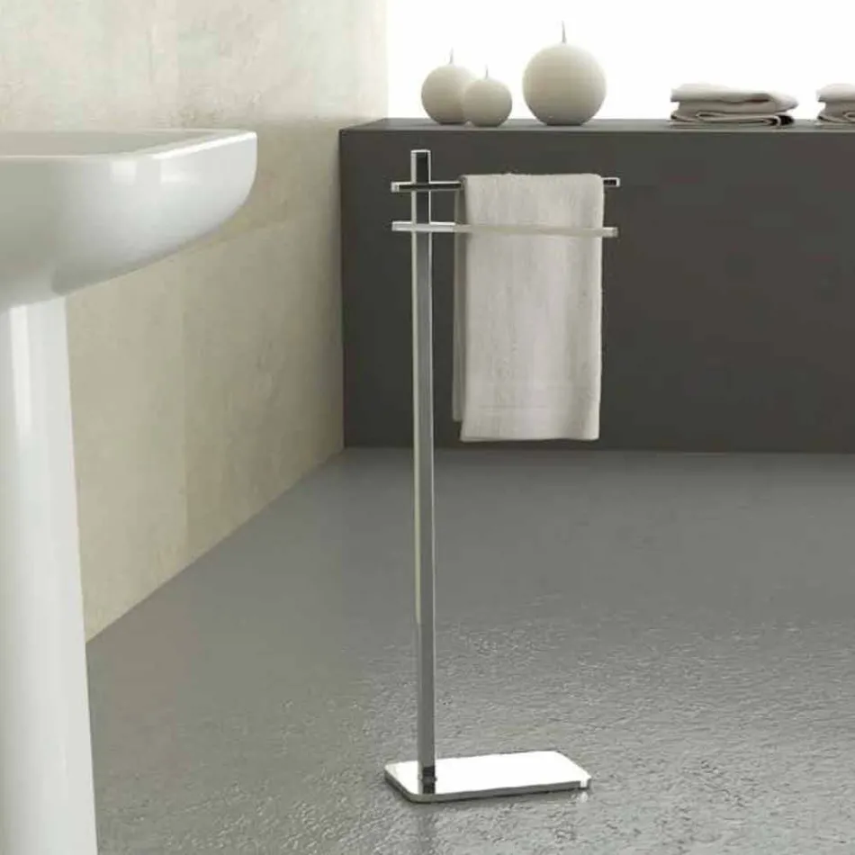 Porte-serviettes moderne avec 2 bras en fer fabriqué en Italie - Cali Viadurini