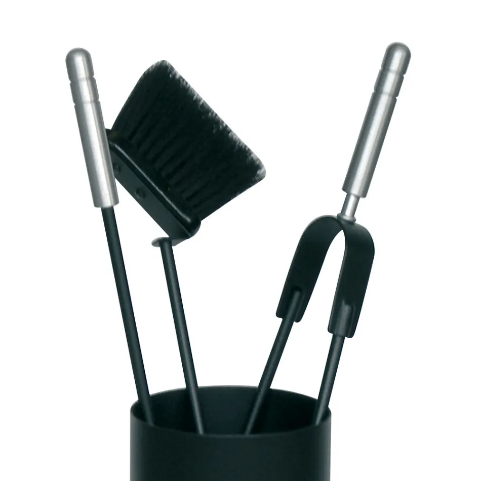 Porte-outils avec 3 outils d'entretien de cheminée Made in Italy - Cuscus Viadurini