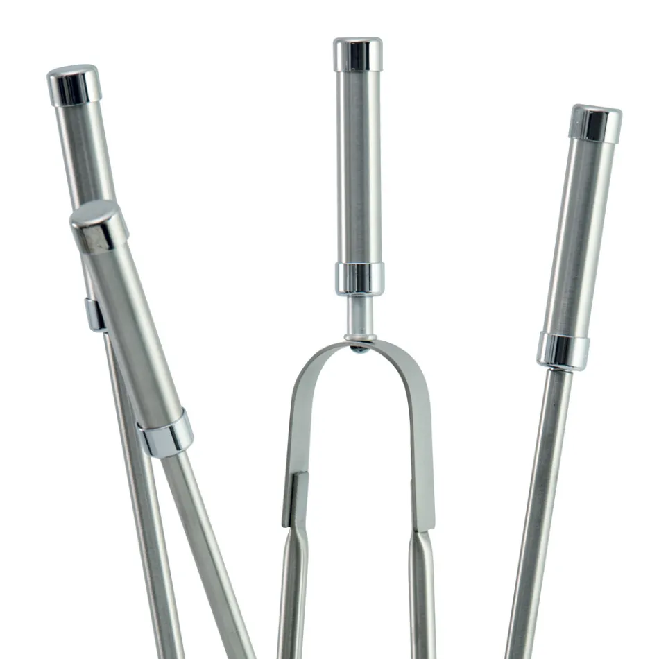 Porte-outils avec 4 accessoires en acier inoxydable et flamme fabriqué en Italie - Vita Viadurini